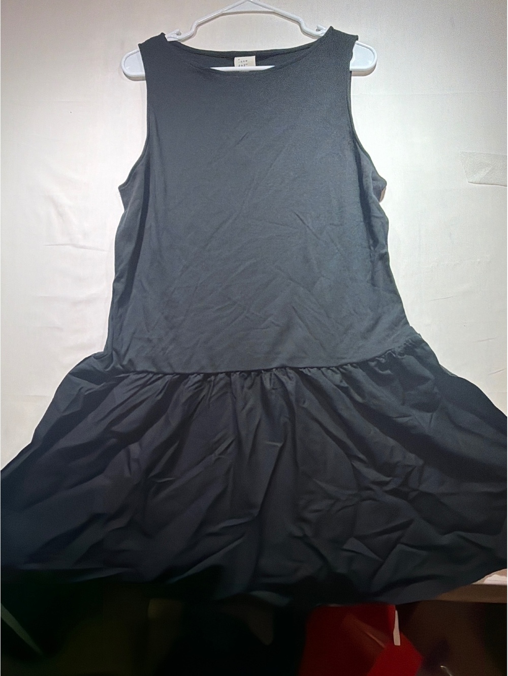 a new day Women's Black Sleeveless Drop Waist Dress Size L